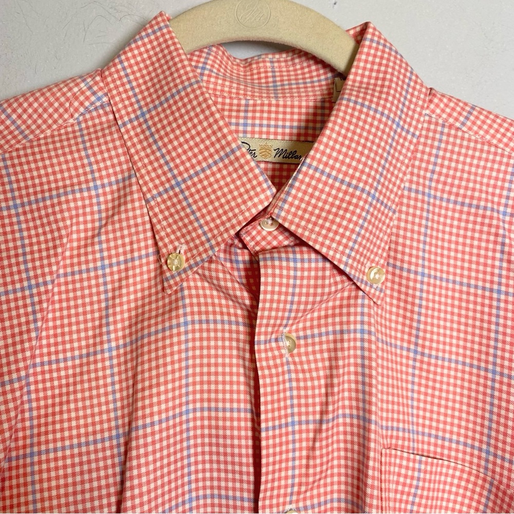 Peter Millar Gingham Plaid Collared Button Down S… - image 2